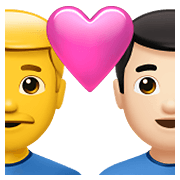 Émoji 👨‍❤️‍👨🏻 Couple Avec Cœur - Homme, Homme: Peau Claire sur Apple iOS 15.4.