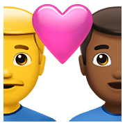 Emoji 👨‍❤️‍👨🏾 Coppia Con Cuore - Uomo, Uomo: Carnagione Abbastanza Scura su Apple iOS 15.4.