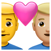 👨‍❤️‍👨🏼 Emoji Liebespaar - Mann, Mann: mittelhelle Hautfarbe Apple iOS 15.4.