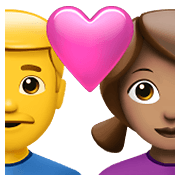 👨‍❤️‍👩🏽 Emoji Casal Apaixonado - Homem, Mulher: Pele Morena na Apple iOS 15.4.