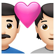 👨🏻‍❤️‍🧑🏻 Emoji Liebespaar: Mannn, Person, helle Hautfarbe Apple iOS 15.4.