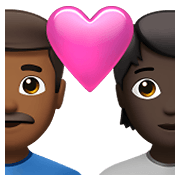 Émoji 👨🏾‍❤️‍🧑🏿 Couple Avec Cœur: Homme, Personne, Peau Mate, Peau Foncée sur Apple iOS 15.4.