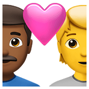 👨🏾‍❤️‍🧑 Emoji Casal Apaixonado: Homem, Pessoa, Pele Morena Escura, Sem tom de pele na Apple iOS 15.4.