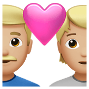 Emoji 👨🏼‍❤️‍🧑🏼 Coppia Con Cuore: uomo, persona, Carnagione Abbastanza Chiara su Apple iOS 15.4.