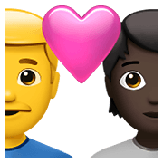 Émoji 👨‍❤️‍🧑🏿 Couple Avec Cœur: Homme, Personne, Pas de teint, Peau Foncée sur Apple iOS 15.4.