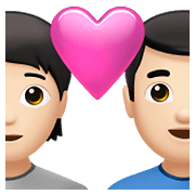 Emoji 🧑🏻‍❤️‍👨🏻 Coppia Con Cuore: persona, uomo, Carnagione Chiara su Apple iOS 15.4.