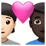 🧑🏻‍❤️‍👨🏿 Emoji Liebespaar: Person, Mannn, helle Hautfarbe, dunkle Hautfarbe Apple iOS 15.4.