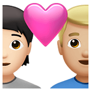 🧑🏻‍❤️‍👨🏼 Emoji Pareja Enamorada: Persona, Hombre, Tono De Piel Claro, Tono De Piel Claro Medio en Apple iOS 15.4.