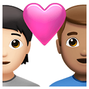 Émoji 🧑🏻‍❤️‍👨🏽 Couple Avec Cœur: Personne, Homme, Peau Claire, Peau Légèrement Mate sur Apple iOS 15.4.