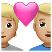 Emoji 🧑🏼‍❤️‍👨🏼 Coppia Con Cuore: persona, uomo, Carnagione Abbastanza Chiara su Apple iOS 15.4.