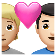🧑🏼‍❤️‍👨🏻 Emoji Liebespaar: Person, Mannn, mittelhelle Hautfarbe, helle Hautfarbe Apple iOS 15.4.