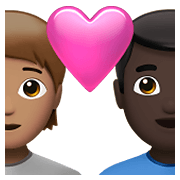 Émoji 🧑🏽‍❤️‍👨🏿 Couple Avec Cœur: Personne, Homme, Peau Légèrement Mate, Peau Foncée sur Apple iOS 15.4.