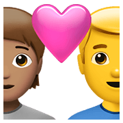 🧑🏽‍❤️‍👨 Emoji Liebespaar: Person, Mannn, mittlere Hautfarbe, Kein Hautton Apple iOS 15.4.