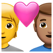 🧑‍❤️‍👨🏽 Emoji Liebespaar: Person, Mannn, Kein Hautton, mittlere Hautfarbe Apple iOS 15.4.