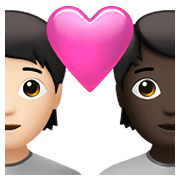 🧑🏻‍❤️‍🧑🏿 Emoji Liebespaar: Person, Person, helle Hautfarbe, dunkle Hautfarbe Apple iOS 15.4.