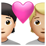 🧑🏻‍❤️‍🧑🏼 Emoji Casal Apaixonado: Pessoa, Pessoa, Pele Clara, Pele Morena Clara na Apple iOS 15.4.