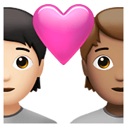 🧑🏻‍❤️‍🧑🏽 Emoji Casal Apaixonado: Pessoa, Pessoa, Pele Clara, Pele Morena na Apple iOS 15.4.