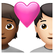🧑🏾‍❤️‍🧑🏻 Emoji Casal Apaixonado: Pessoa, Pessoa, Pele Morena Escura, Pele Clara na Apple iOS 15.4.