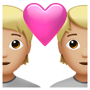 Emoji 🧑🏼‍❤️‍🧑🏼 Coppia Con Cuore: persona, persona, Carnagione Abbastanza Chiara su Apple iOS 15.4.