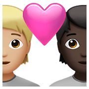 🧑🏼‍❤️‍🧑🏿 Emoji Pareja Enamorada: Persona, Persona, Tono De Piel Claro Medio, Tono De Piel Oscuro en Apple iOS 15.4.