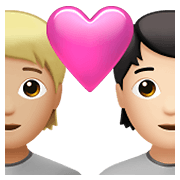 Émoji 🧑🏼‍❤️‍🧑🏻 Couple Avec Cœur: Personne, Personne, Peau Moyennement Claire, Peau Claire sur Apple iOS 15.4.