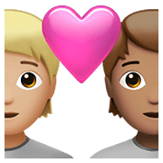🧑🏼‍❤️‍🧑🏽 Emoji Liebespaar: Person, Person, mittelhelle Hautfarbe, mittlere Hautfarbe Apple iOS 15.4.
