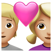 🧑🏼‍❤️‍👩🏼 Emoji Pareja Enamorada: Persona, Mujer, Tono De Piel Claro Medio en Apple iOS 15.4.