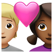 🧑🏼‍❤️‍👩🏾 Emoji Pareja Enamorada: Persona, Mujer, Tono De Piel Claro Medio, Tono De Piel Oscuro Medio en Apple iOS 15.4.