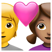 Émoji 🧑‍❤️‍👩🏽 Couple Avec Cœur: Personne, Femme, Pas de teint, Peau Légèrement Mate sur Apple iOS 15.4.