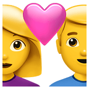 Emoji 👩‍❤️‍👨 Coppia Con Cuore: Donna E Uomo su Apple iOS 15.4.
