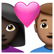 Emoji 👩🏿‍❤️‍👨🏽 Coppia Con Cuore - Donna: Carnagione Scura, Uomo: Carnagione Olivastra su Apple iOS 15.4.