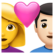 Emoji 👩‍❤️‍👨🏻 Coppia Con Cuore - Donna, Uomo: Carnagione Chiara su Apple iOS 15.4.