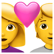 👩‍❤️‍🧑 Emoji Casal Apaixonado: Mulher, Pessoa na Apple iOS 15.4.