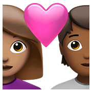 👩🏽‍❤️‍🧑🏾 Emoji Pareja Enamorada: Mujer, Persona, Tono De Piel Medio, Tono De Piel Oscuro Medio en Apple iOS 15.4.