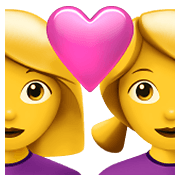 Emoji 👩‍❤️‍👩 Coppia Con Cuore: Donna E Donna su Apple iOS 15.4.