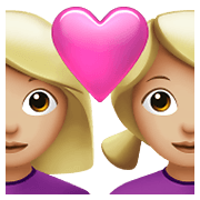 Emoji 👩🏼‍❤️‍👩🏼 Coppia Con Cuore - Donna: Carnagione Abbastanza Chiara, Donna: Carnagione Abbastanza Chiara su Apple iOS 15.4.