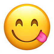 😋 Emoji sich die Lippen leckendes Gesicht Apple iOS 15.4.