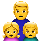 👨‍👧‍👦 Emoji Familie: Mann, Mädchen und Junge Apple iOS 15.4.