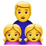 👨‍👧‍👧 Emoji Família: Homem, Menina E Menina na Apple iOS 15.4.