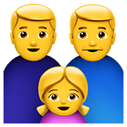 👨‍👨‍👧 Emoji Familie: Mann, Mann und Mädchen Apple iOS 15.4.
