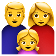 👨‍👩‍👧 Emoji Familie: Mann, Frau und Mädchen Apple iOS 15.4.