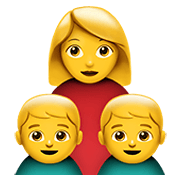 👩‍👦‍👦 Emoji Familia: Mujer, Niño, Niño en Apple iOS 15.4.