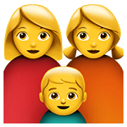 👩‍👩‍👦 Emoji Familie: Frau, Frau und Junge Apple iOS 15.4.