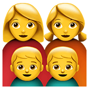 👩‍👩‍👦‍👦 Emoji Família: Mulher, Mulher, Menino E Menino na Apple iOS 15.4.