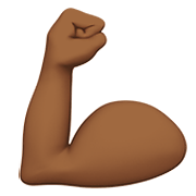 💪🏾 Emoji Bíceps Flexionado: Tono De Piel Oscuro Medio en Apple iOS 15.4.