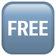 🆓 Emoji Wort „Free“ in blauem Quadrat Apple iOS 15.4.