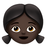 👧🏿 Emoji Niña: Tono De Piel Oscuro en Apple iOS 15.4.
