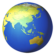 Émoji 🌏 Globe Tourné Sur L’Asie Et L’Australie sur Apple iOS 15.4.