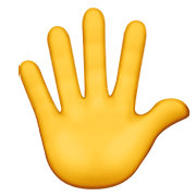 🖐️ Emoji Hand mit gespreizten Fingern Apple iOS 15.4.