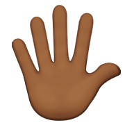 🖐🏾 Emoji Mão Aberta Com Os Dedos Separados: Pele Morena Escura na Apple iOS 15.4.